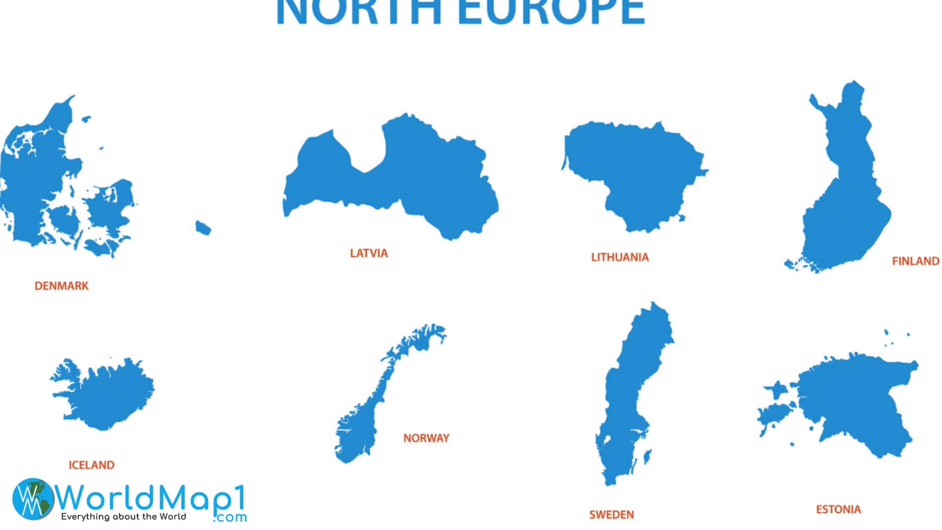 Carte des pays de la Lettonie et de l'Europe du Nord